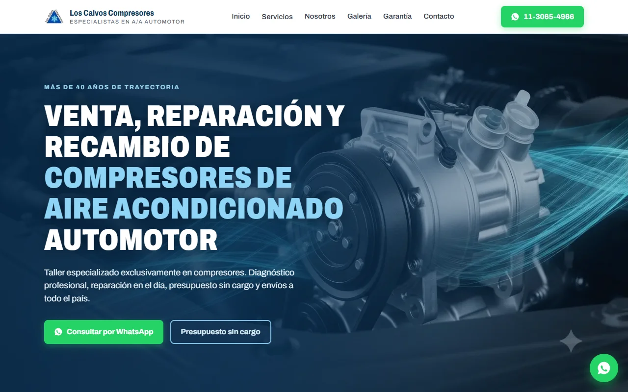 Los Calvos Compresores website preview